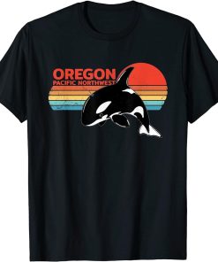 Oregon Orca Killer Whale Retro Vintage 80s T-Shirt