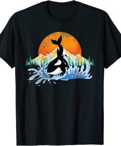 Killer Whale Aquarist Gift Ocean Animal Sun Mountains Orca T-Shirt