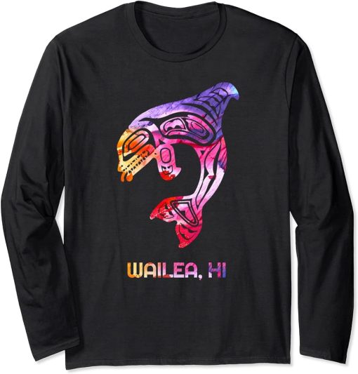 Tribal Wailea Orca Killer Whale Indigenous Native Long Sleeve T-Shirt