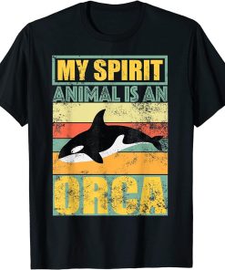 Retro Vintage My Spirit Animal Is An Orca Killer Whale T-Shirt