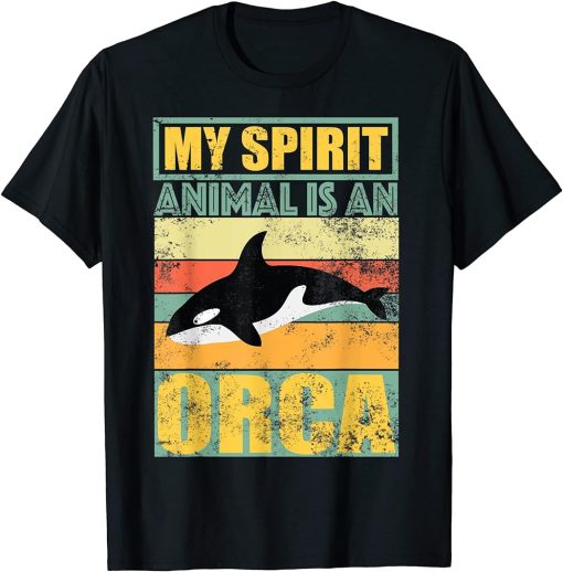 Retro Vintage My Spirit Animal Is An Orca Killer Whale T-Shirt