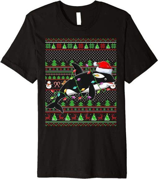 Orca Fish Lover Family Matching Ugly Orca Christmas Premium T-Shirt