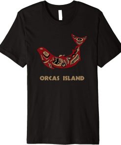 Orcas Island Washington Native American Salmon Fishermen Art Premium T-Shirt