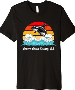 Vintage Contra Costa County Distressed Orca Killer Whale Art Premium T-Shirt