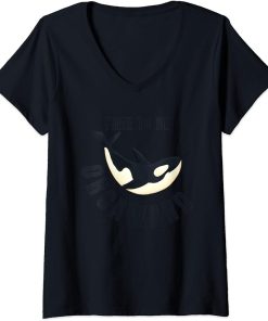 Womens Time To Be ORCAWARD Funny Awkward Orca Nature Meme V-Neck T-Shirt